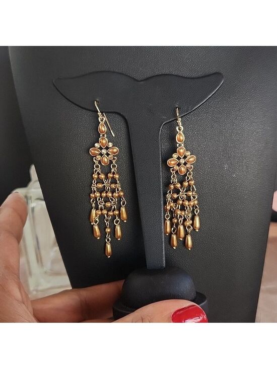 J. Crew Jewelry - J Crew Chandelier Amber Tone Earrings